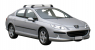 Багажник на крышу Yakima Peugeot 407 седан 2004-2010 аэродинамические крыловидные поперечины серебро  S24Y+K466W (Пежо 407 якима)